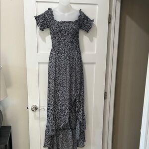 Francesca's Collections Black and White High Low Dress